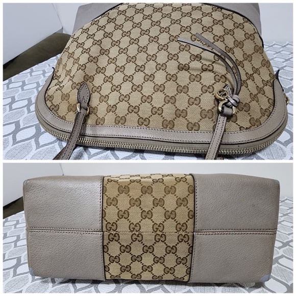 Authentic Gucci Beige/Grey GG Canvas Bree Original Shoulder Bag - Picture 12 of 16